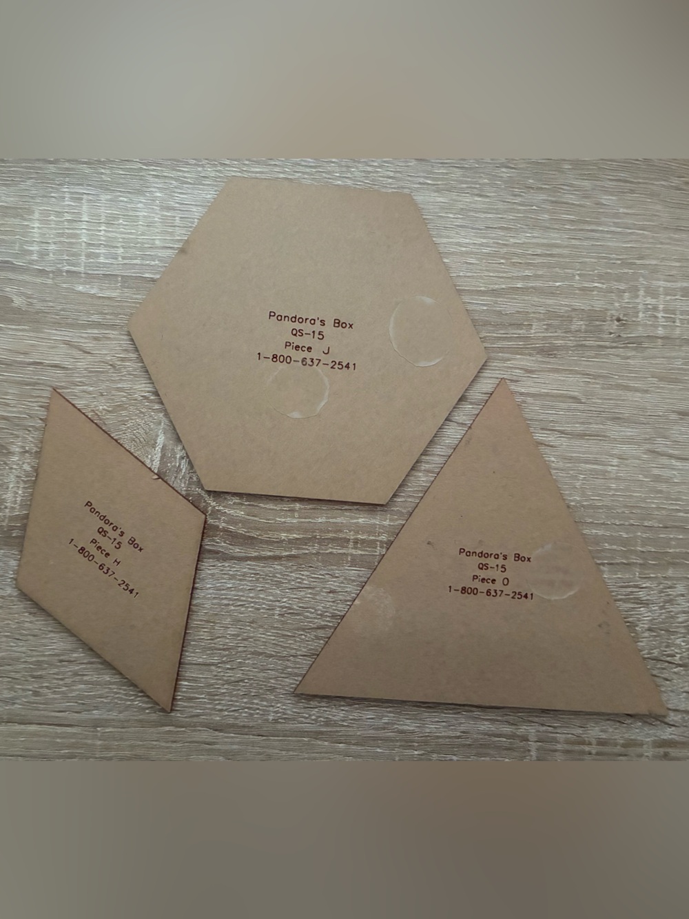Set of 3 Quilting Template Pieces - Large Acrylic Templates